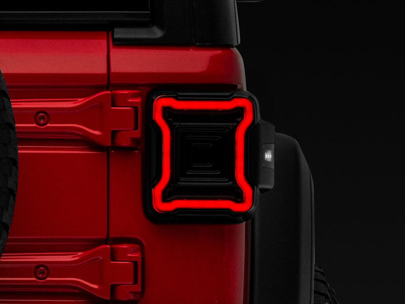 Raxiom 18-22 Jeep Wrangler JL Axial Series Plateau LED Tail Lights- Black Housing (Smoked Lens)