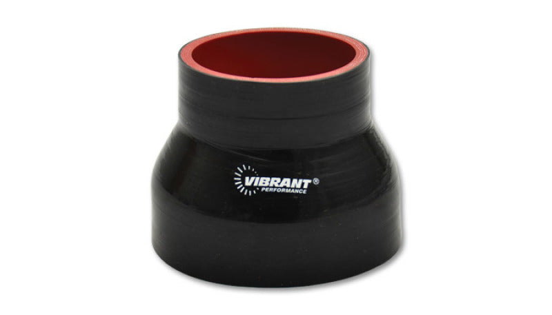 Vibrant Silicone Reducer Coupler 3.00in ID x 2.375in ID x 3.00in Long - Black