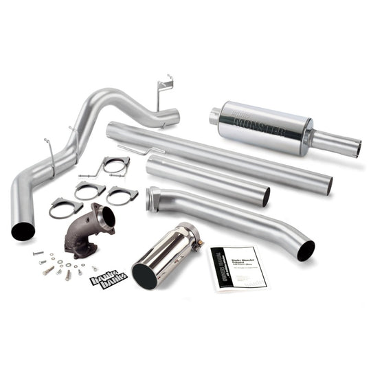 Banks Power 98-02 Dodge 5.9L Ext Cab Monster Exh w/ Power Elbow - SS Single Exh w/ Chrome Tip