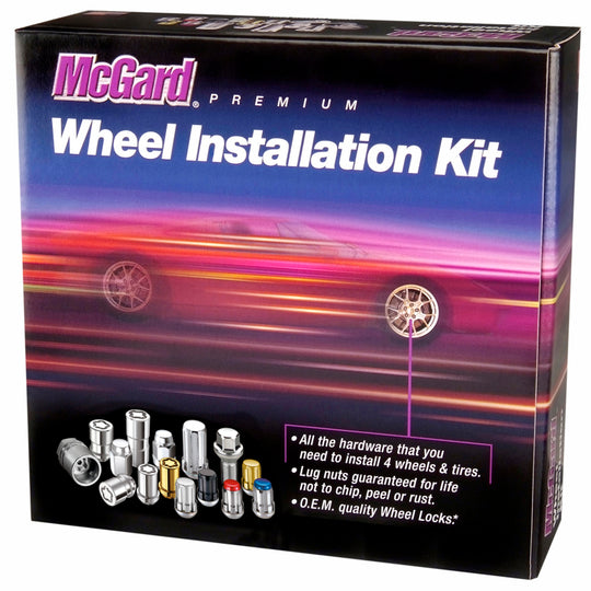 McGard 4 Lug Hex Install Kit w/Locks (Cone Seat Nut) M12X1.25 / 13/16 Hex / 1.28in. Length - Chrome