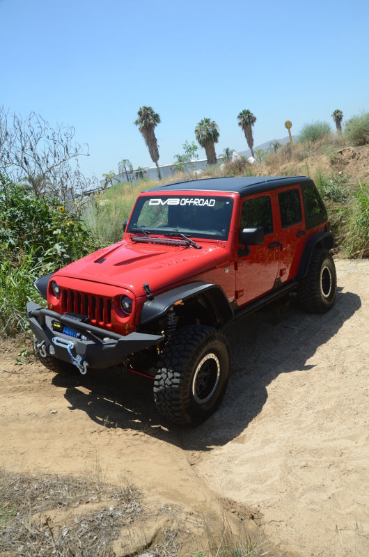 DV8 Offroad 07-18 Jeep Wrangler JK 2 Piece Fast Back Hard Top 4 Door - Black (DS Only)