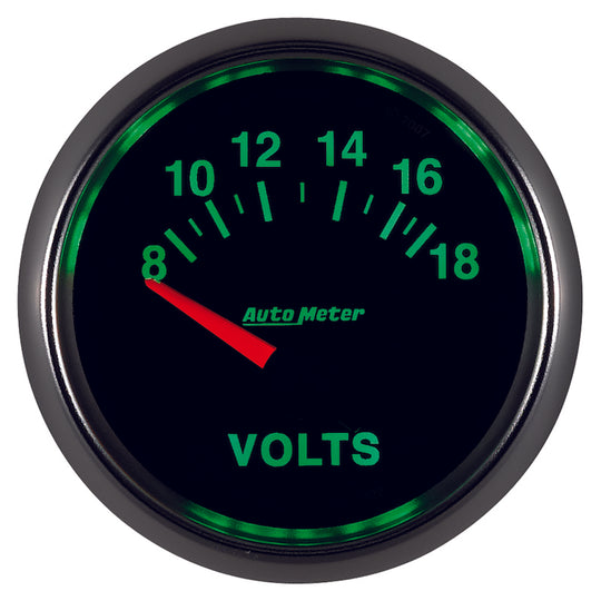 Autometer GS 52mm 8-18 Volts Short Sweep Electronic Voltmeter Gauge