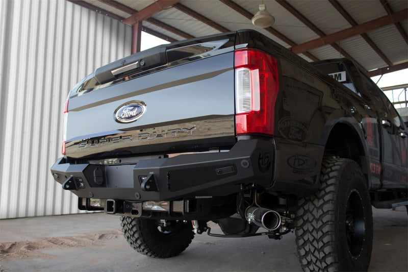 Addictive Desert Designs 17-18 Ford F-250 HoneyBadger Rear Bumper w/ Backup Sensor Cutouts