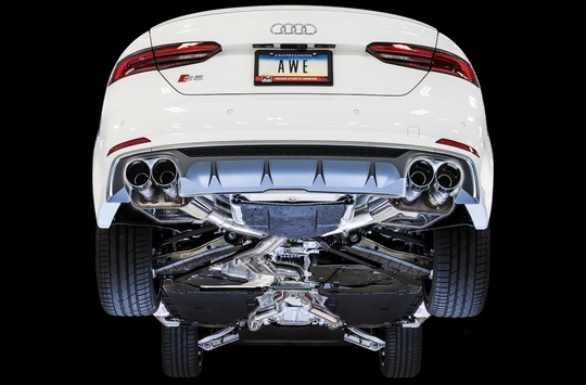 AWE Tuning Audi B9 S5 Coupe SwitchPath Exhaust w/ Chrome Silver Tips (102mm)