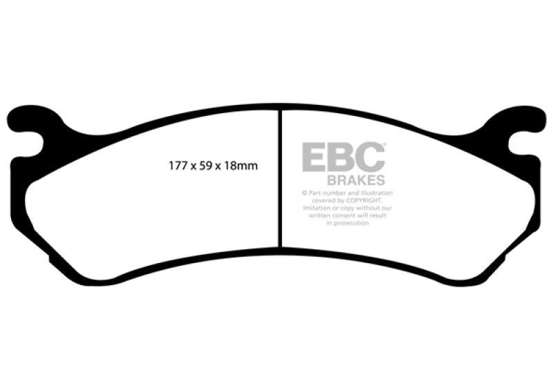 EBC 02 Cadillac Escalade 5.3 (Akebono rear caliper) Ultimax2 Front Brake Pads