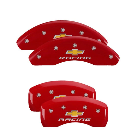 MGP 4 Caliper Covers Engraved Front &amp; Rear Impala Red finish silver ch
