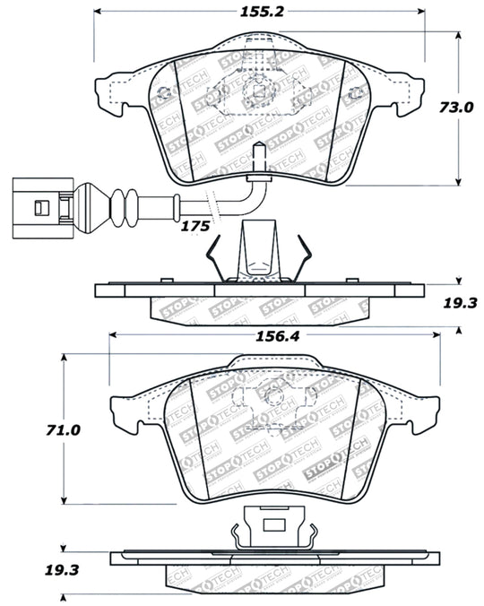 StopTech Performance 08-09 VW Golf R/Golf R32 / 06-09 Passat (Exc Syncro) Front Brake Pads