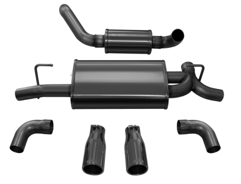 Corsa 2018-2024 Jeep Wrangler JL 2.5in Dual Rear Exit Black Tips Touring Axle-Back Exhaust