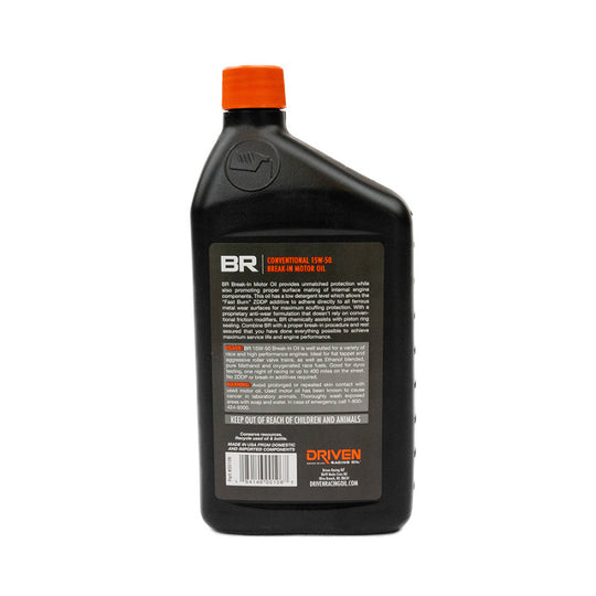 Industrial Injection DRIVEN Conventional Break In Motor Oil 15W-50 1qt