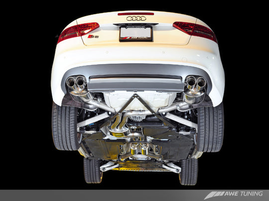 AWE Tuning Audi B8 / B8.5 S5 Cabrio Touring Edition Exhaust - Resonated - Chrome Silver Tips