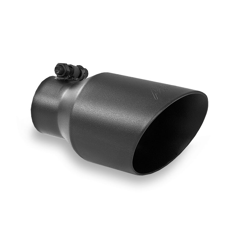 MBRP Universal 4in OD Dual Wall Angled 2.5in Inlet 8in Lgth Exhaust Tip - Black