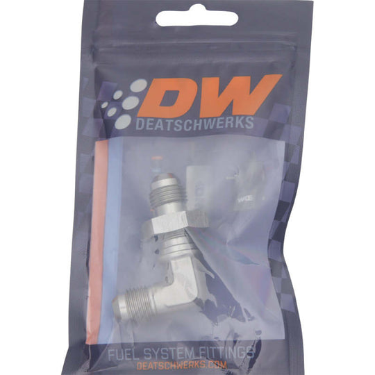 DeatschWerks 6AN Male Flare To 6AN Male Flare Bulkhead Adapter 90-Degree (Incl. Nut)