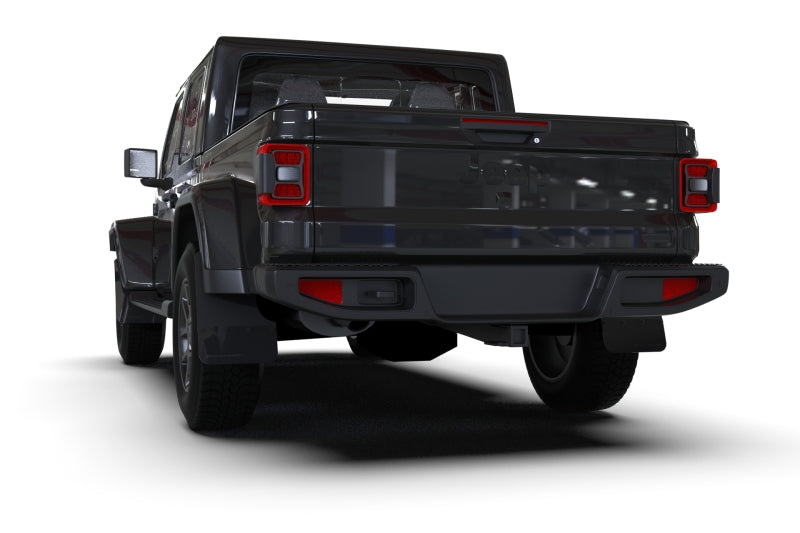 Rally Armor 19-24 Jeep JT Gladiator (Mojave/Rubicon) Black Mud Flap w/Grey Logo