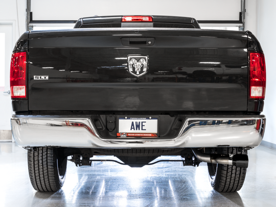 AWE Tuning 09-18 RAM 1500 5.7L (w/o Cutout) 0FG Single Side Exit Cat-Back Exhaust - Diamond Blk Tips