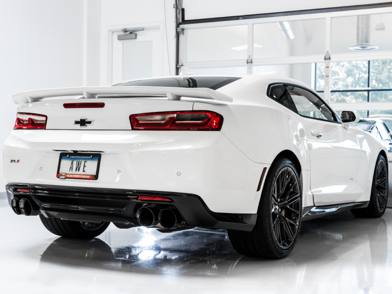 AWE Tuning 16-19 Chevrolet Camaro SS Axle-back Exhaust - Track Edition (Quad Diamond Black Tips)