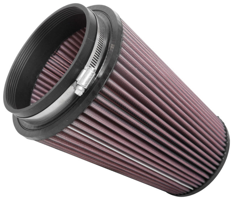 K&amp;N Universal Clamp-On Air Filter 5in FLG / 6-1/2in B / 4-3/8in T / 8-3/4in H