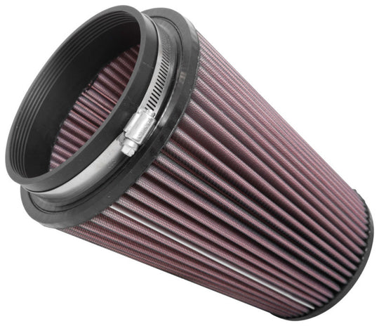 K&amp;N Universal Clamp-On Air Filter 5in FLG / 6-1/2in B / 4-3/8in T / 8-3/4in H