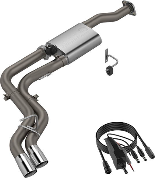 QTP 15-18 Ford F-150 CC/EC Standard Bed 304SS Screamer Cat-Back Exhaust w/3in Tips