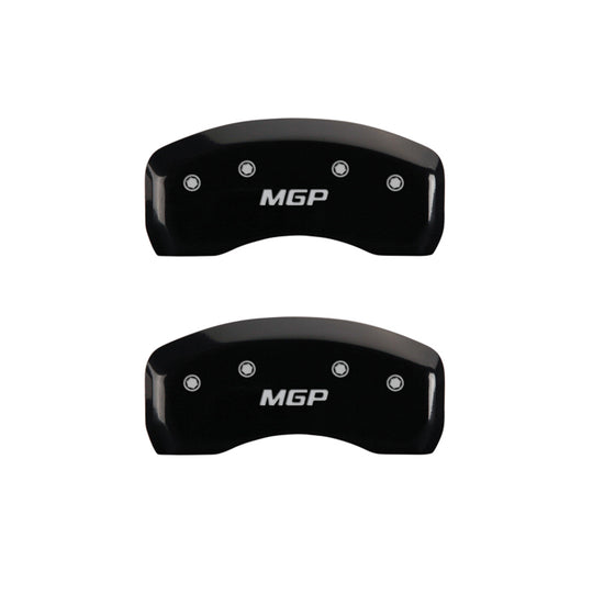 MGP 4 Caliper Covers Engraved Front & Rear MGP Black finish silver ch