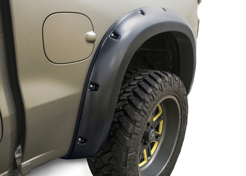 Lund 19-22 GM Silverado RX-Rivet Smooth Elite Series Fender Flares w/Black Bolts - Black 2pc Rear