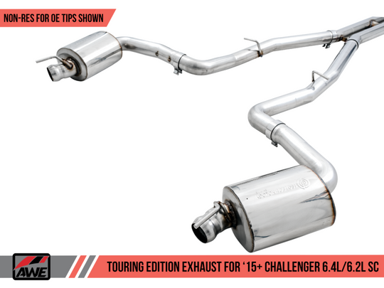 AWE Tuning 2015+ Dodge Challenger 6.4L/6.2L Non-Resonated Touring Edition Exhaust - Use Stock Tips