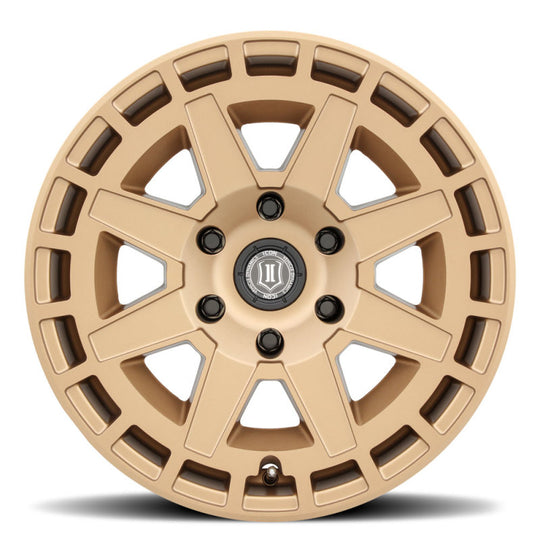 ICON Compass 17x8.5 6x135 6mm Offset 5in BS Satin Brass Wheel