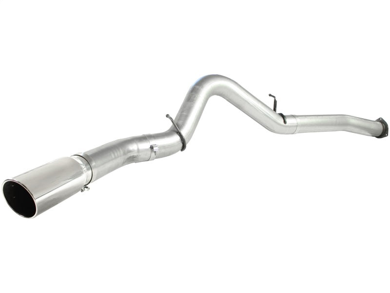 aFe ATLAS 5in DPF-Back Alum Steel Exhaust System Polished Tip GM Diesel Trucks 7.5-10 V8-6.6L td LMM