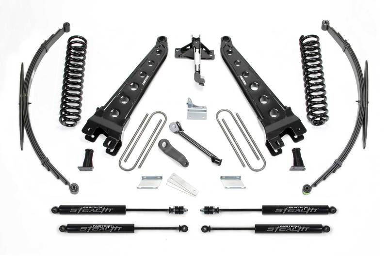 Fabtech 08-16 Ford F250/350 4WD 8in Rad Arm Sys w/Coils & Rr Lf Sprngs & Stealth