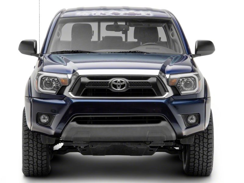 Raxiom 12-15 Toyota Tacoma Axial Projector Headlights w/ SEQL LED Bar- Blk Housing (Clear Lens)