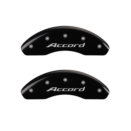 MGP 4 Caliper Covers Engraved Front Accord Engraved Rear Accord Black finish silver ch