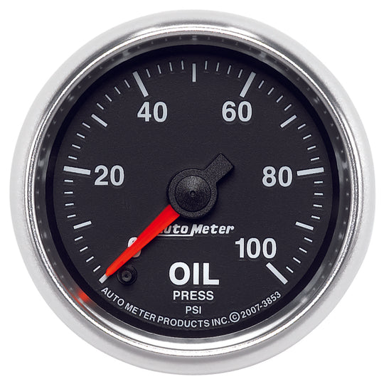 Autometer GS Series 2-1/16in Oil Pressure Gauge 100PSI Electric Full Sweep