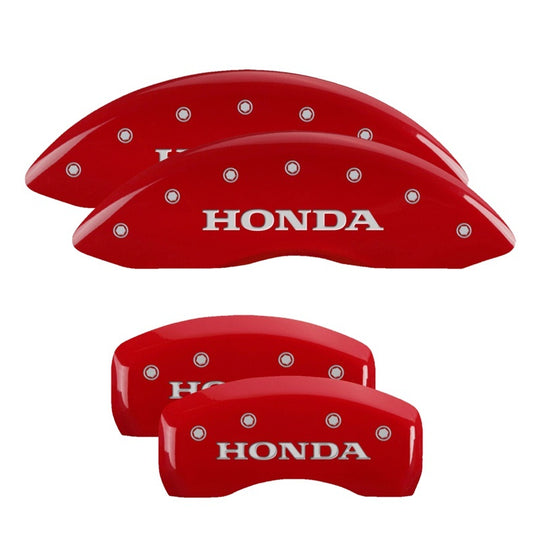 MGP 4 Caliper Covers Engraved Front & Rear Vtech Red finish silver ch