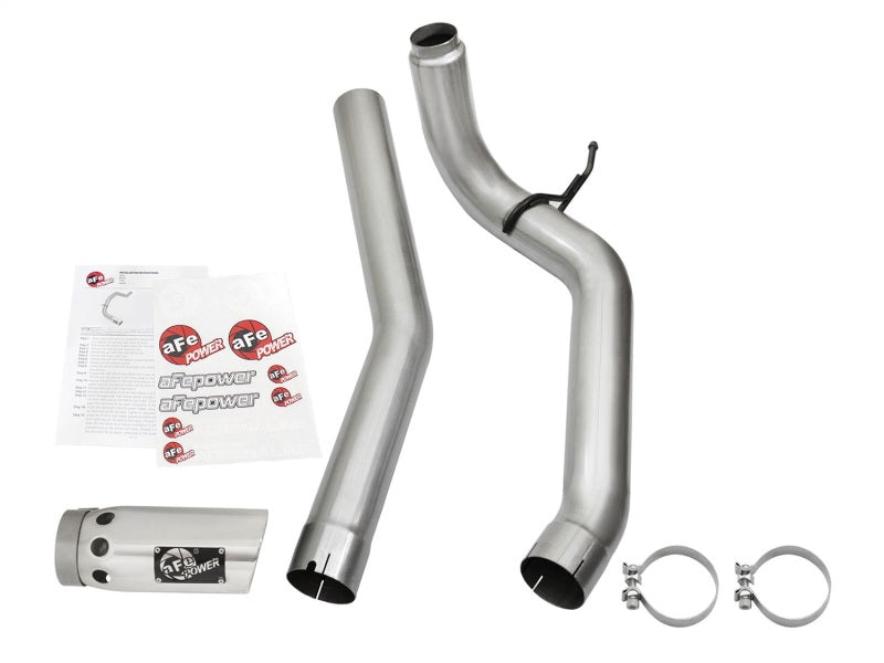 aFe LARGE Bore HD Exhausts 4in DPF-Back SS-409 2016 Nissan Titan XD V8-5.0L CC/SB (td)