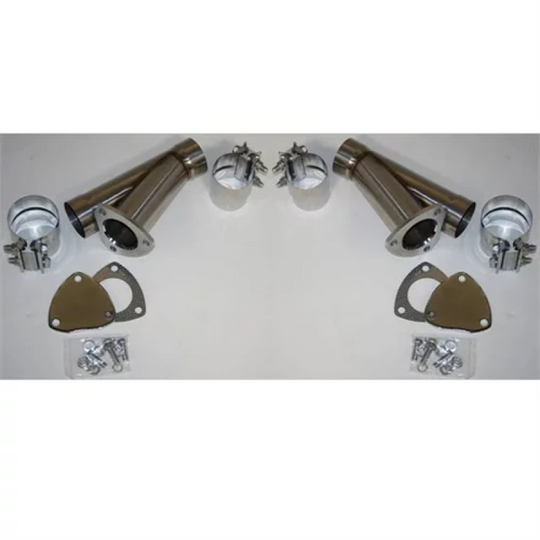 Granatelli 5.0in Stainless Steel Manual Dual Exhaust Cutout Kit w/Slip Fit & Band Clamps