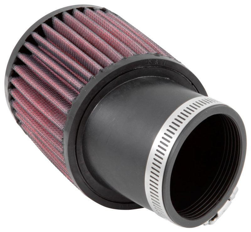 K&amp;N Filter Universal Rubber Round Straight Filter 20 Deg Angled 2-7/16in Flange 3-3/4in OD 4in H