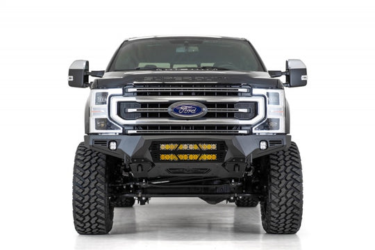 Addictive Desert Designs 17-20 Ford Super Duty Bomber Front Bumper w/ Mounts For 20in Light Bars