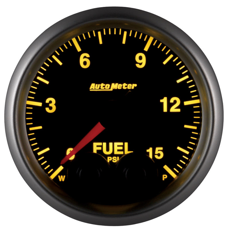 AutoMeter Gauge Fuel Press 2-1/16in. 15PSI Stepper Motor W/Peak & Warn Elite