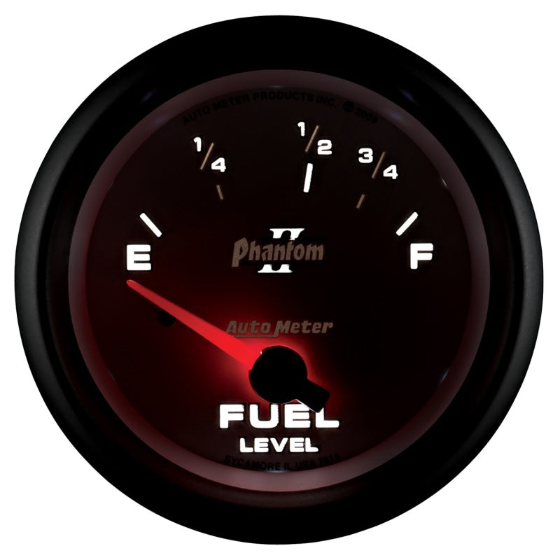 Autometer Phantom II 2-5/8in / 73 Ohms Empty - 10 Ohms Full Electrical Fuel Level Gauge