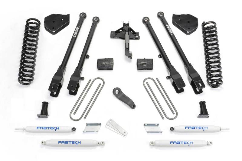 Fabtech 17-21 Ford F250/F350 4WD Diesel 6in 4Link Sys w/Coils & Perf Shks