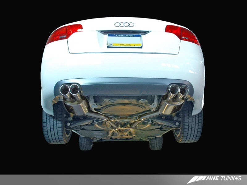 AWE Tuning Audi B7 A4 3.2L Touring Edition Quad Tip Exhaust - Diamond Black Tips