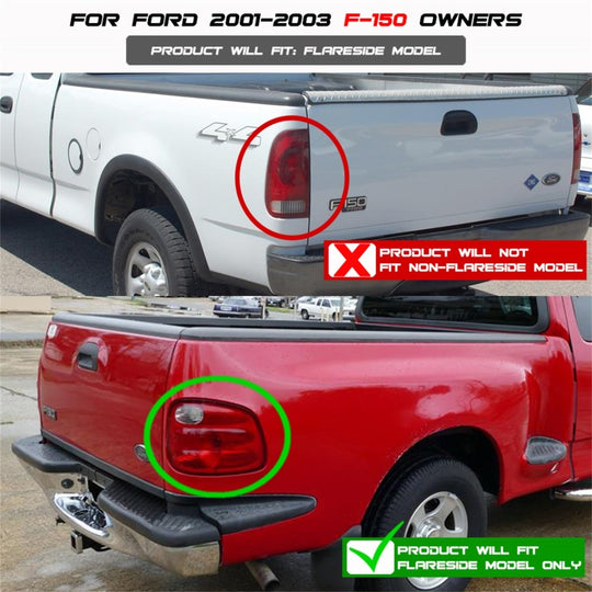 Spyder Ford F150 Flareside 01-03 (Not Fit Supercrew)Euro Style Tail Lights Chrome ALT-YD-FF15001FS-C