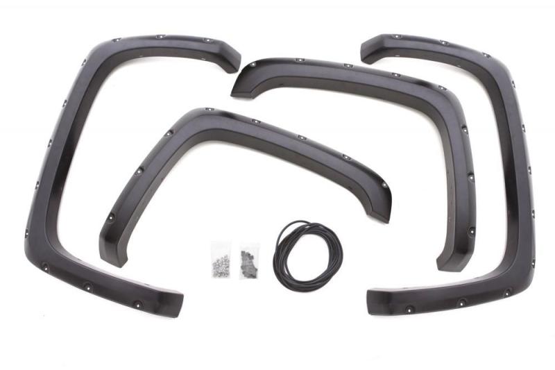 Lund 16-17 Nissan Titan XD RX-Rivet Style Smooth Elite Series Fender Flares - Black (4 Pc.)