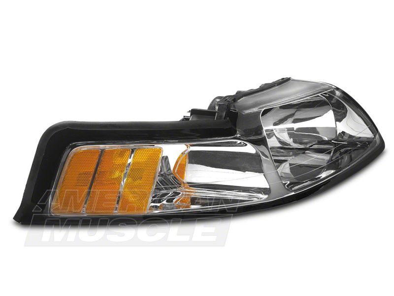 Raxiom 99-04 Ford Mustang Axial Series OE Style Headlights- Chrome Housing (Clear Lens)