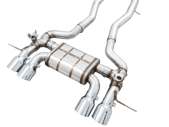 AWE SwitchPath Catback Exhaust for BMW G8X M3/M4 - Chrome Silver Tips