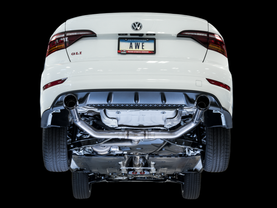 AWE Tuning 18-21 Volkswagen Jetta GLI Mk7 Track Exhaust - Chrome Silver Tips (Fits High-Flow DP)