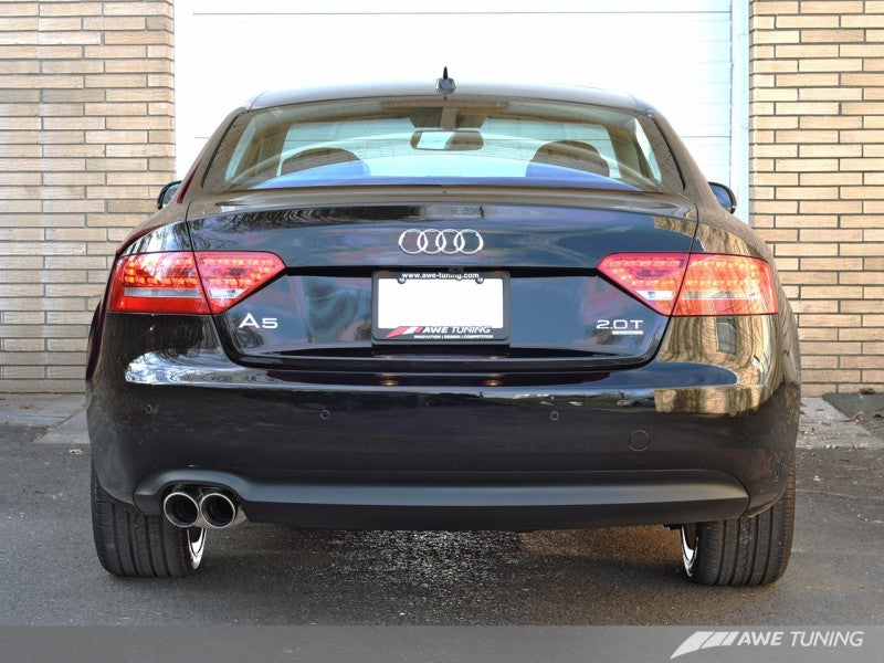 AWE Tuning Audi B8 A5 2.0T Touring Edition Single Outlet Exhaust - Diamond Black Tips