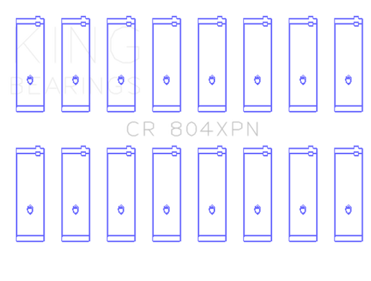 King Ford 260CI/289CI/302 (Size .020 Undersize) XP-Series Tri-Metal Narrowed Rod Bearings - Set of 8