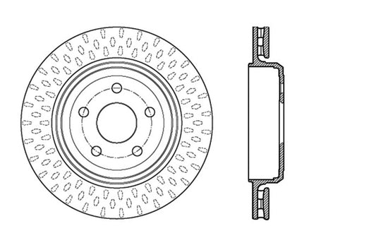 StopTech 12-15 Jeep Cherokee SRT8 Sport Slotted & Drilled Rear Driver Side Brake Rotor