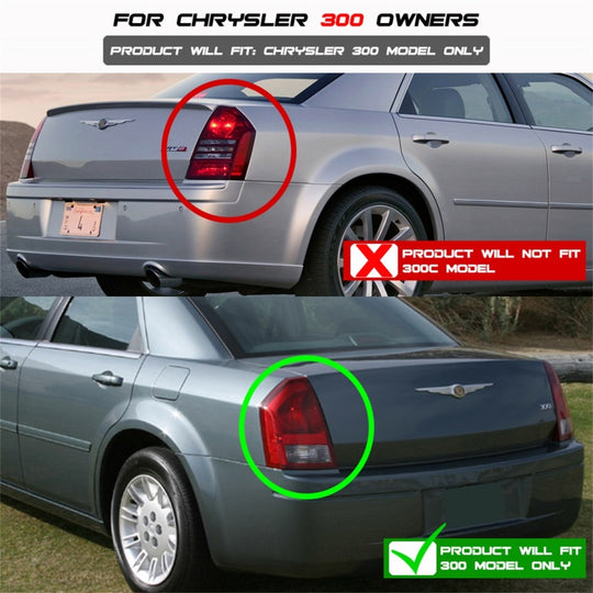 Spyder Chrysler 300 05-07 LED Tail Lights Black ALT-YD-CHR305-LED-BK