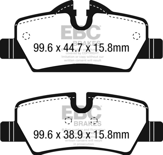 EBC 14+ Mini Hardtop 1.5 Turbo Cooper Ultimax2 Rear Brake Pads